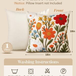 Decorative Throw Pillow Cover 18x18 Inch Floral - Image 2
