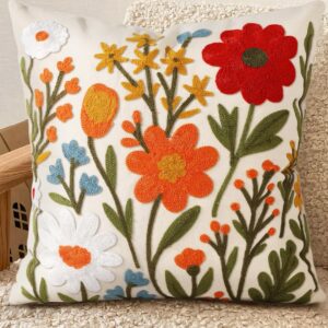 Decorative Throw Pillow Cover 18x18 Inch Floral