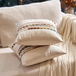 Decorative Throw Pillow Covers Set of 2 18x18 Inch - Image 3