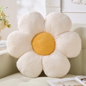 Decorative Throw Pillow Flower Design 15.75 Inch White - Image 13