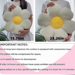 Decorative Throw Pillow Flower Design 15.75 Inch White - Image 5