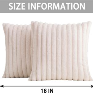 Faux Fur Throw Pillow Covers 18x18 Inch Pack of 2 - Image 2