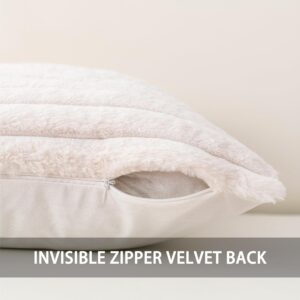Faux Fur Throw Pillow Covers 18x18 Inch Pack of 2 - Image 3
