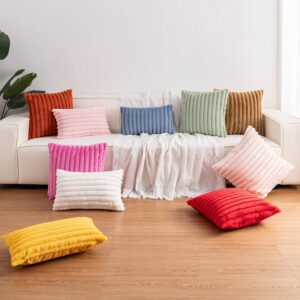 Faux Fur Throw Pillow Covers 18x18 Inch Pack of 2 - Image 7