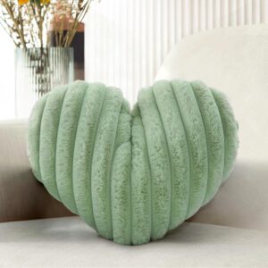 Heart Shaped Decorative Pillow 16 Inch Green