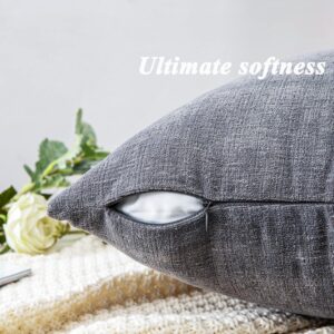 Lumbar Support Pillow Chenille Grey 12x20 Inch Set of 2 - Image 7