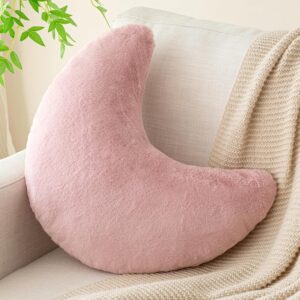 Moon Shaped Throw Pillow Soft Faux Rabbit - Image 10