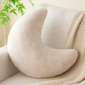 Moon Shaped Throw Pillow Soft Faux Rabbit - Image 11