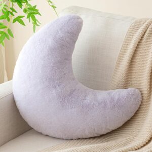 Moon Shaped Throw Pillow Soft Faux Rabbit - Image 12