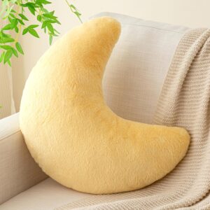 Moon Shaped Throw Pillow Soft Faux Rabbit - Image 13