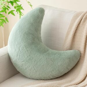 Moon Shaped Throw Pillow Soft Faux Rabbit - Image 15