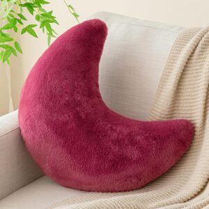 Moon Shaped Throw Pillow Soft Faux Rabbit - Image 16