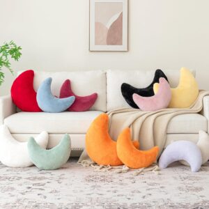 Moon Shaped Throw Pillow Soft Faux Rabbit - Image 6