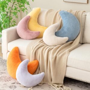Moon Shaped Throw Pillow Soft Faux Rabbit - Image 7