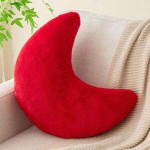 Moon Shaped Throw Pillow Soft Faux Rabbit - Image 8