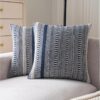Throw Pillow Covers Set of 2 18x18 Inch Navy Blue