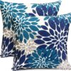 Throw Pillow Covers Set of 2 Blue 18x18 Inch