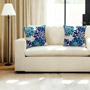 Throw Pillow Covers Set of 2 Blue 18x18 Inch - Image 2