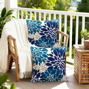 Throw Pillow Covers Set of 2 Blue 18x18 Inch - Image 5